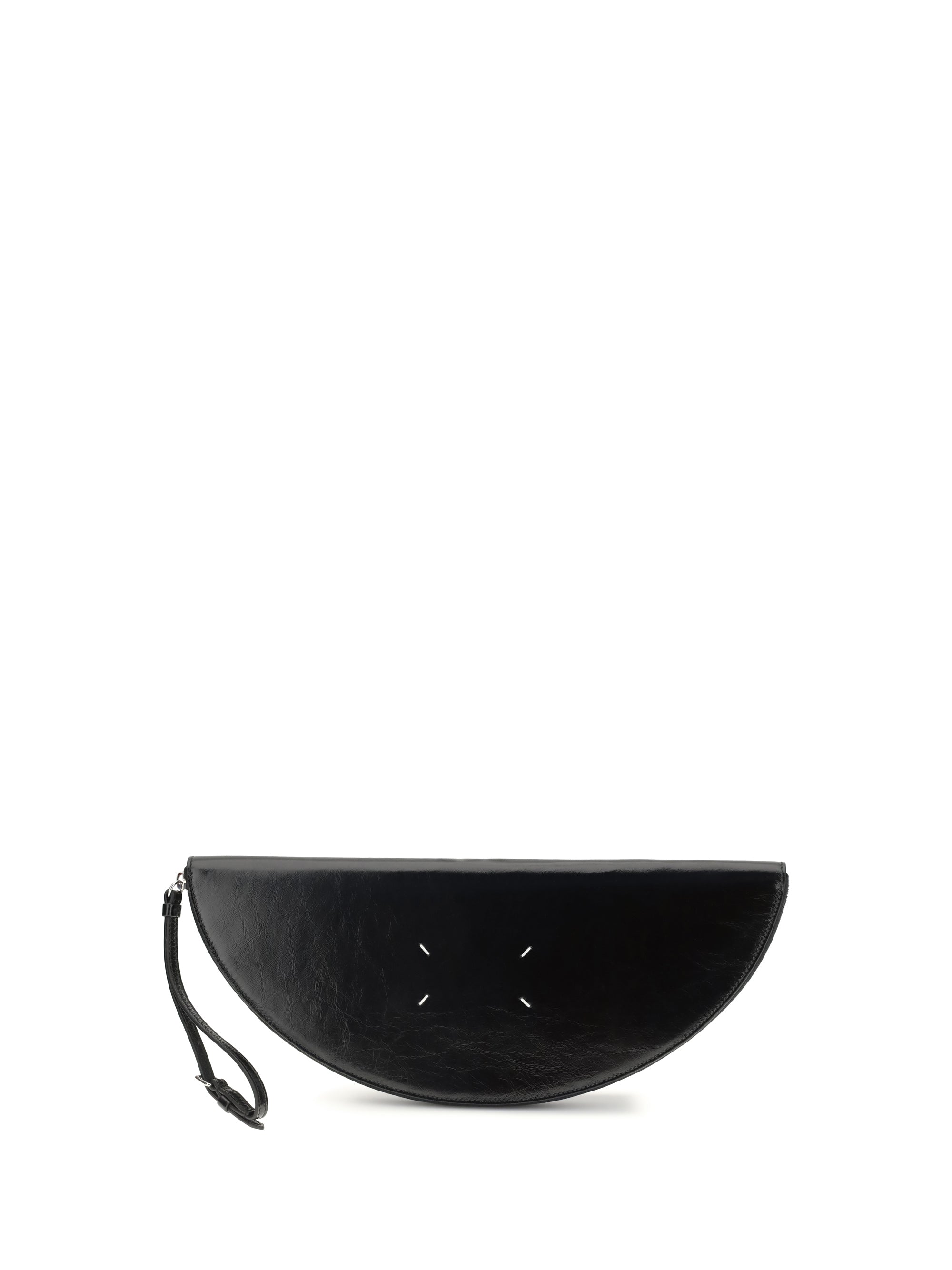 halfmoon leather clutch bag