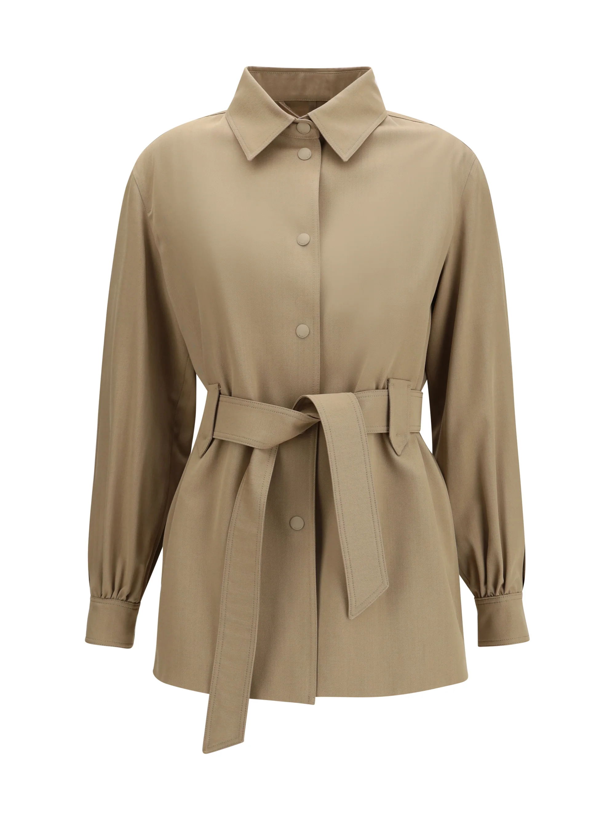 MAX MARA 40 wool jacket-shirt with belt