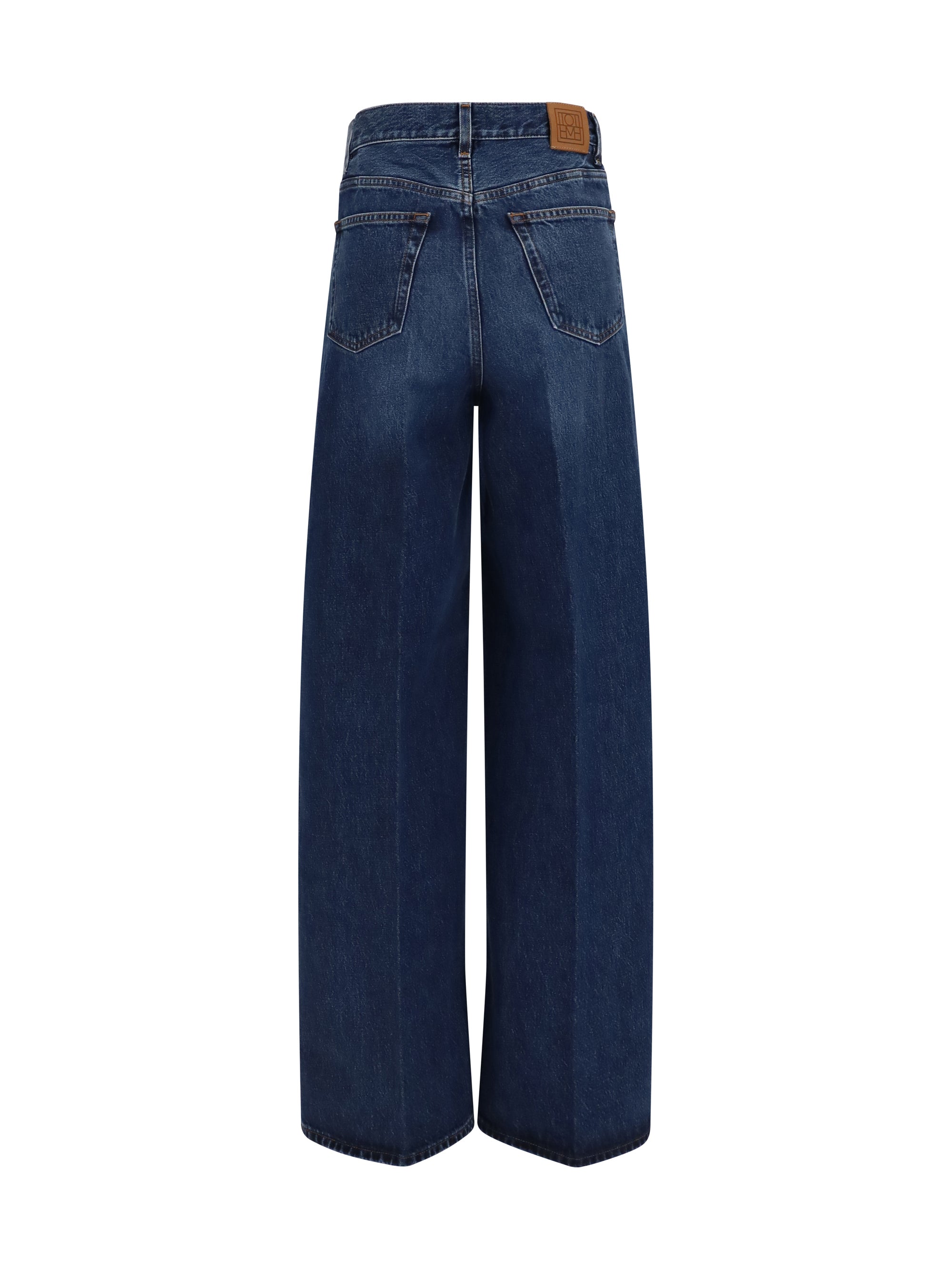 wide-leg denim jeans