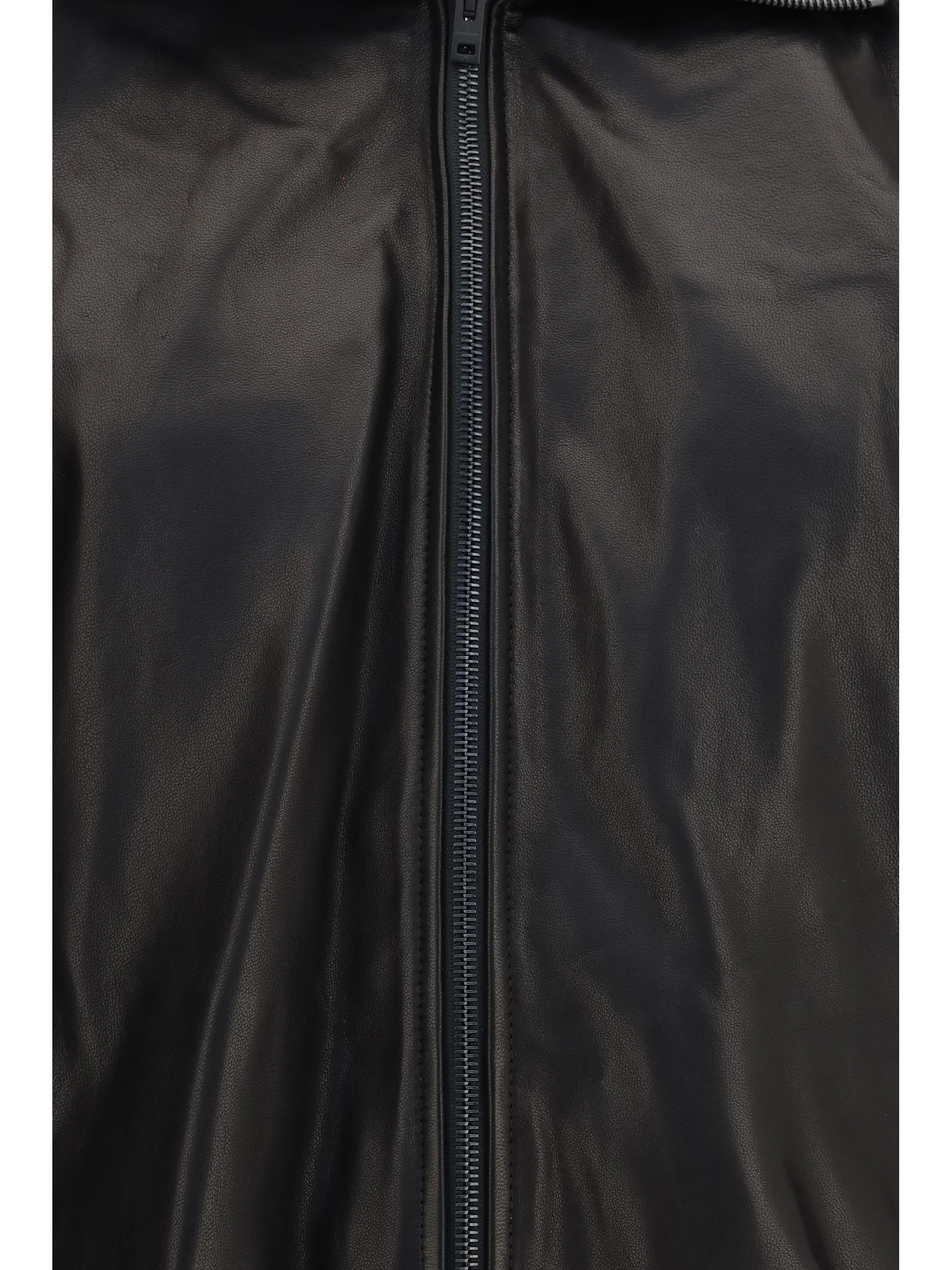 leather jacket with high collar