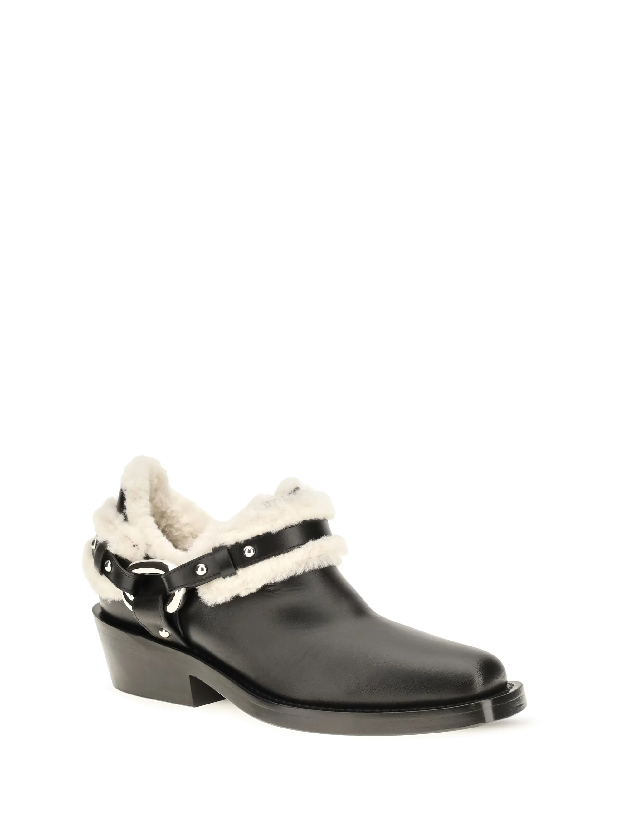 RABANNE 37 shearling trim biker ankle boots