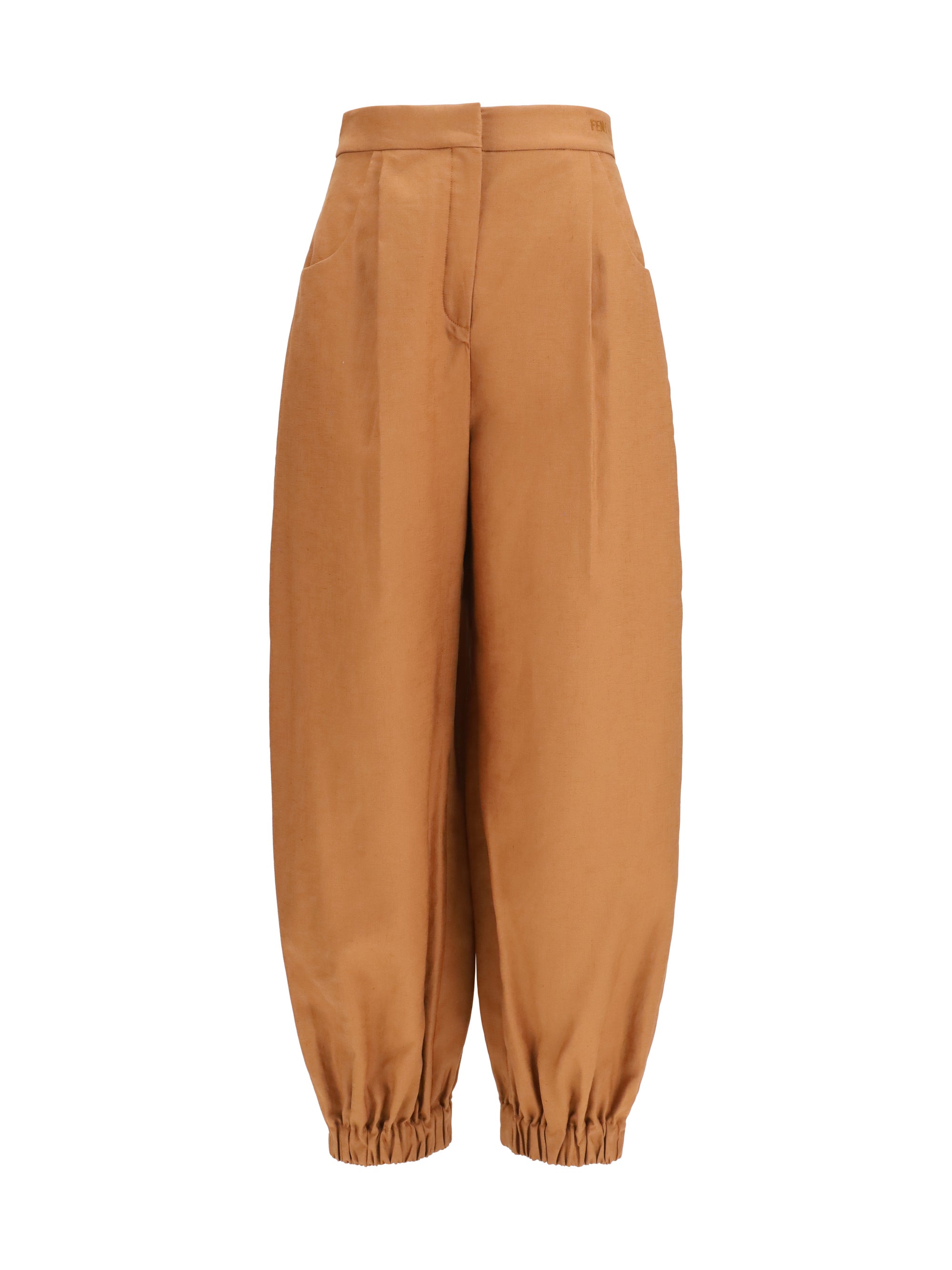 FENDI 38 cotton and linen balloon pants
