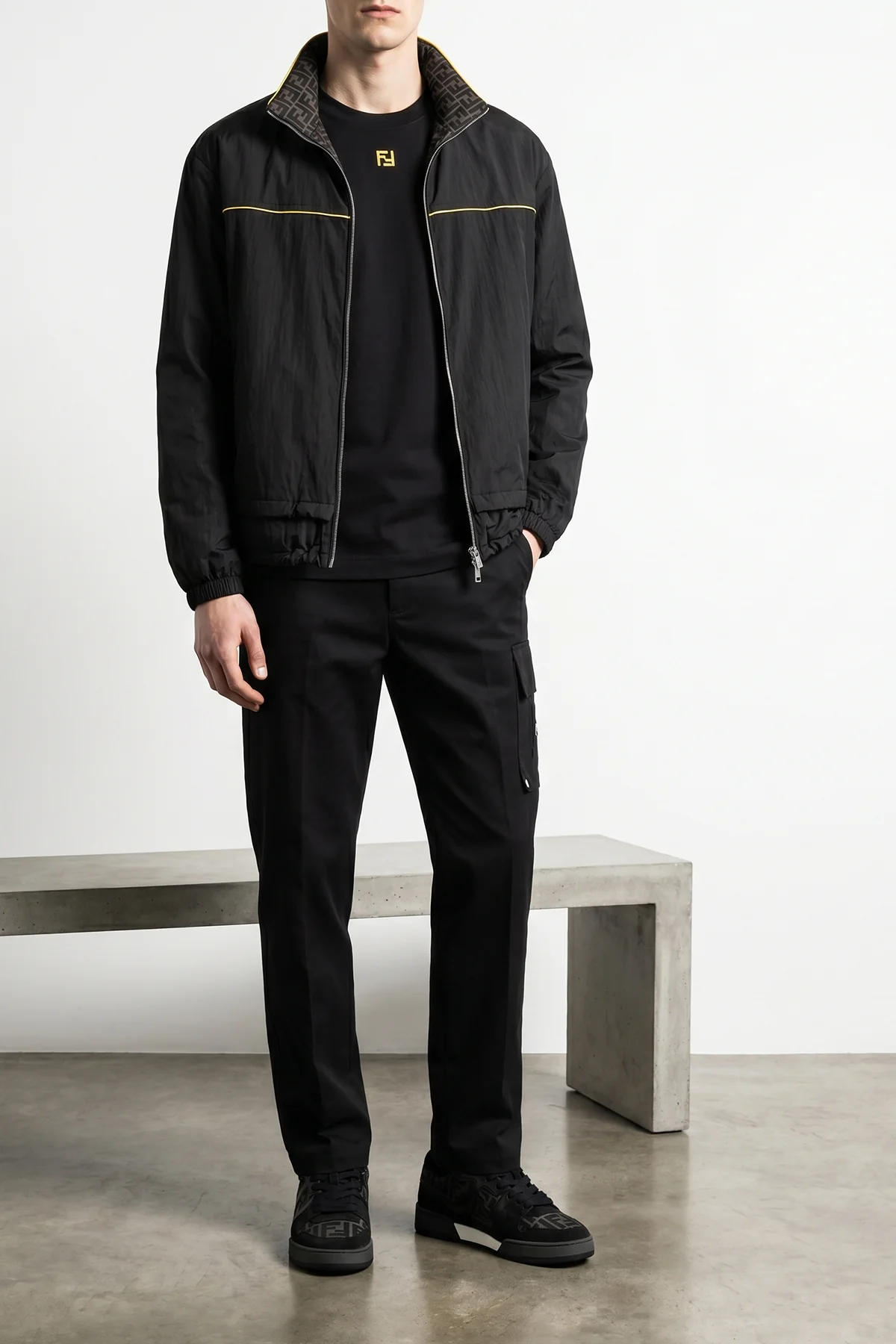FENDI 48 solid color reversible anorak in nylon