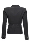 blazer monopetto in misto lana con dettaglio lacci