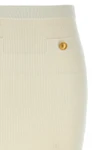 midi skirt in ribbed stretch wool and cashmere blend