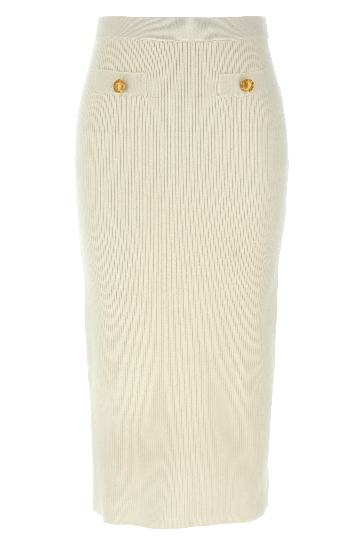ALESSANDRA RICH 42 midi skirt in ribbed stretch wool and cashmere blend