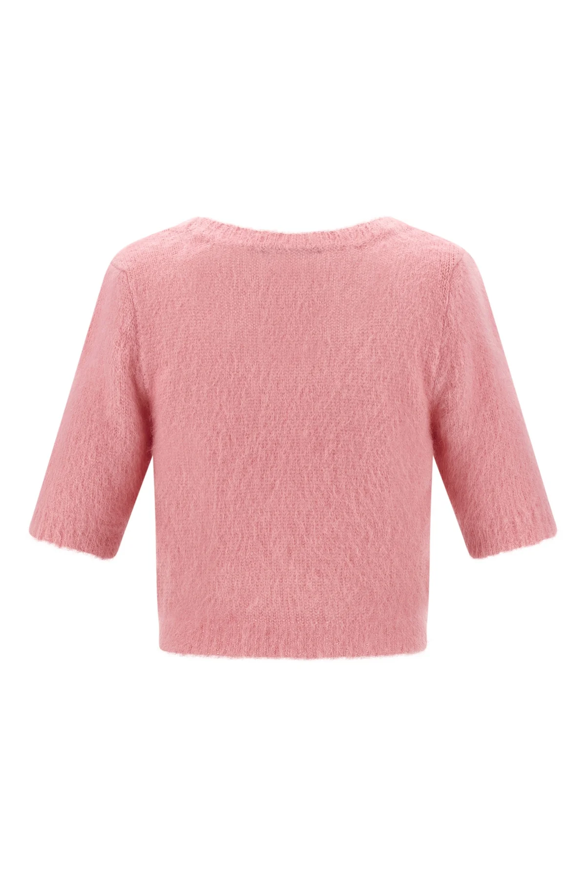 carded mohair cardigan in alpaca and wool blend
