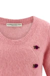 carded mohair cardigan in alpaca and wool blend