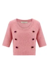 carded mohair cardigan in alpaca and wool blend