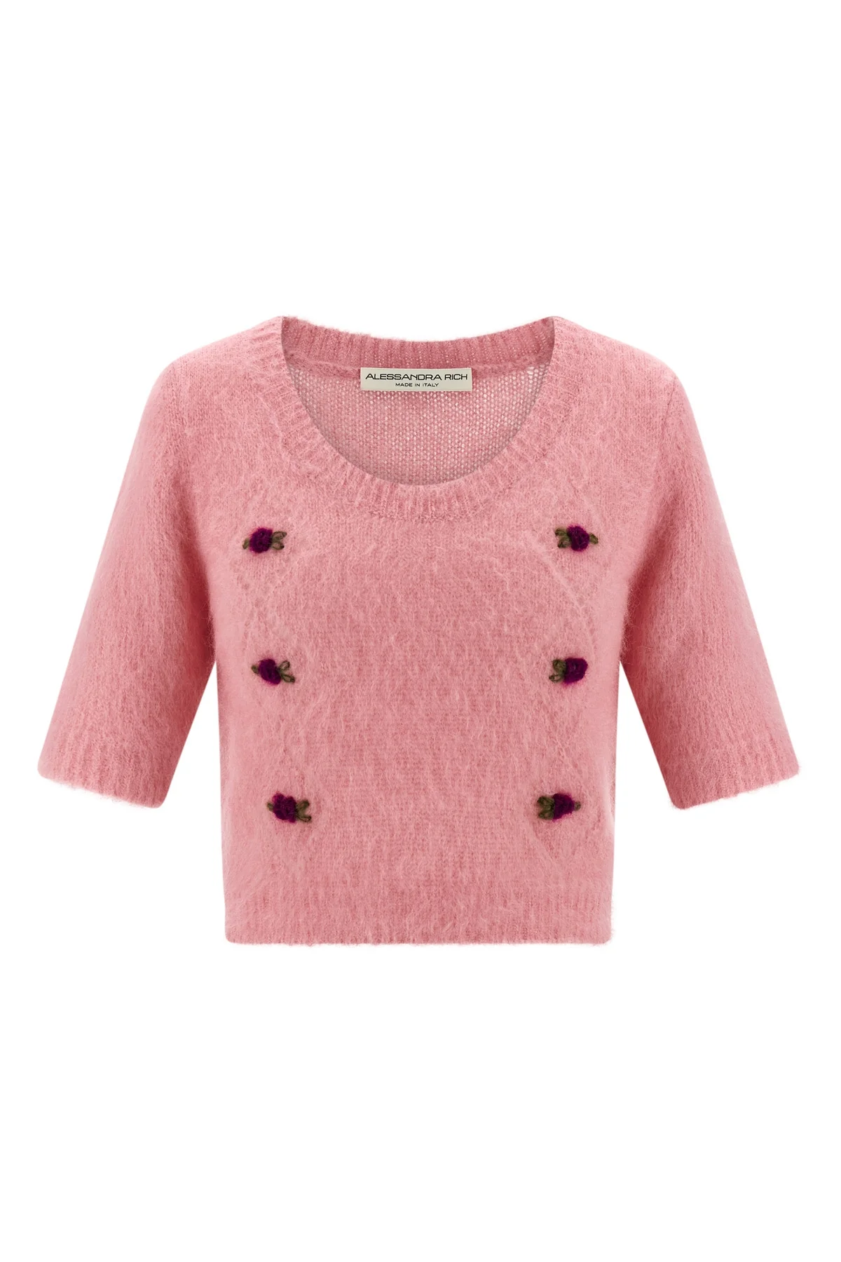 carded mohair cardigan in alpaca and wool blend