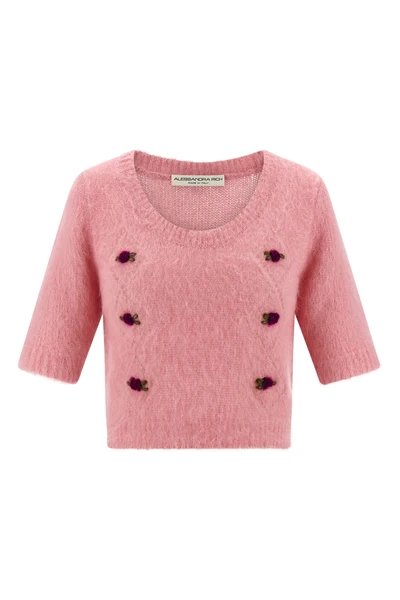 carded mohair cardigan in alpaca and wool blend