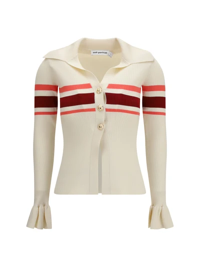 striped viscose knit button top