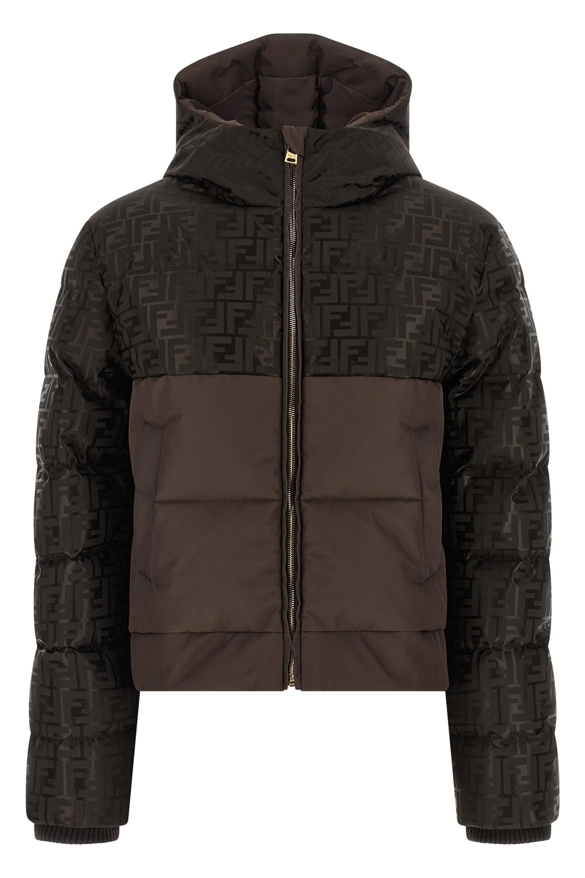 FENDI M short jacket in jacquard shiny nylon