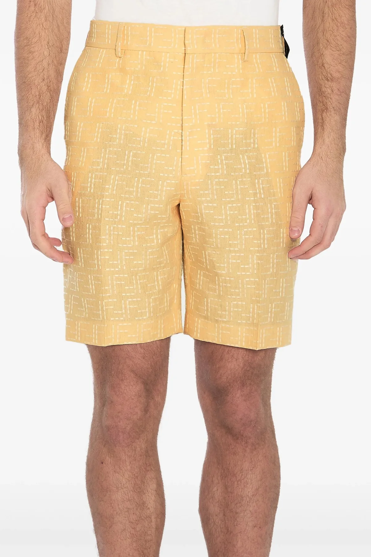 ff linen jacquard bermuda shorts