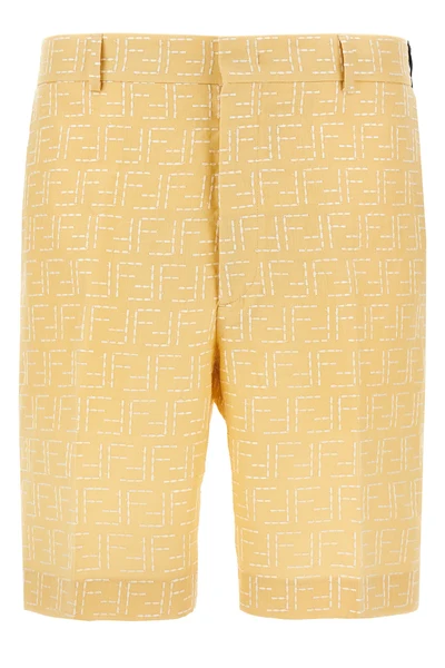 ff linen jacquard bermuda shorts