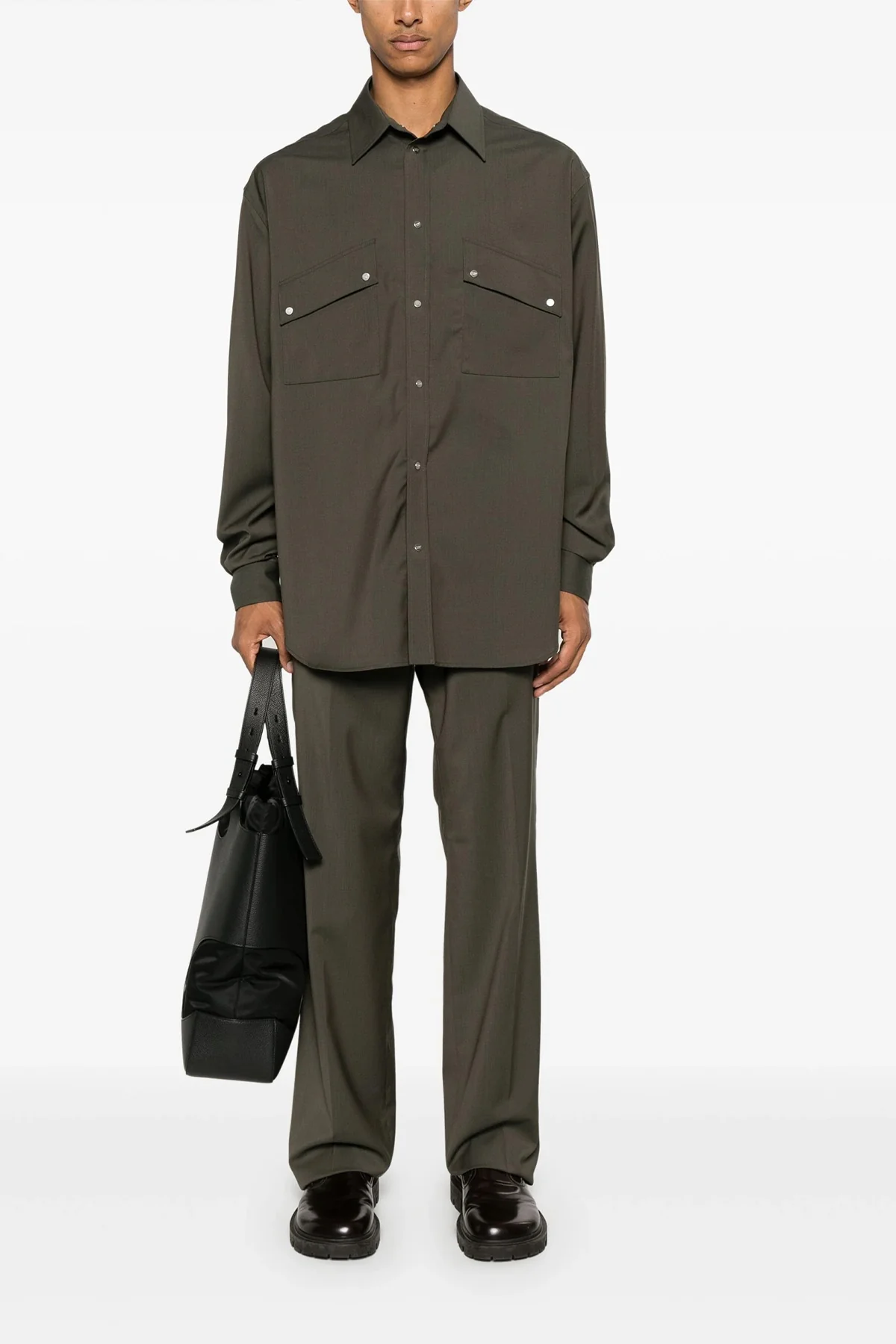 FENDI 46 cipresso wool pants