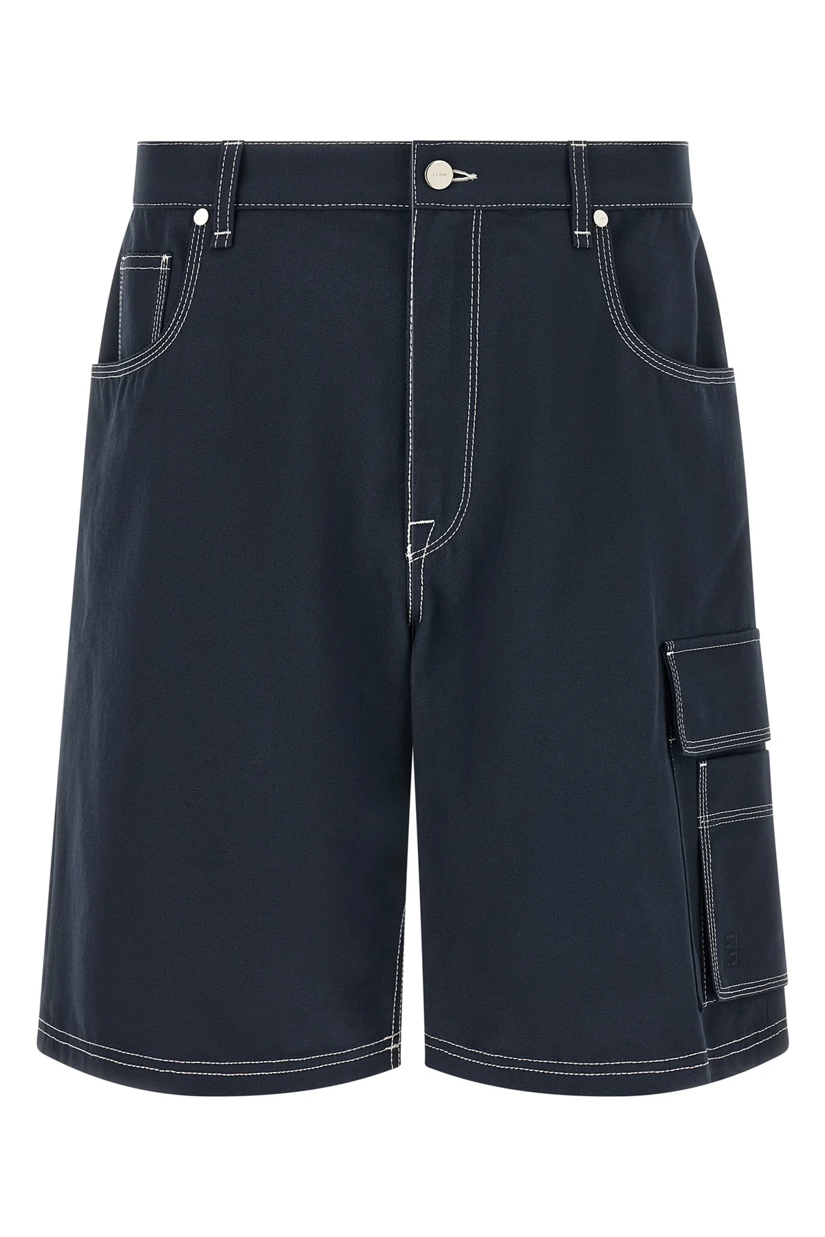 FENDI 48 fendi navy blue cotton canvas canvas bermuda shorts