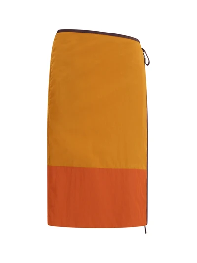 tie-detail colour-block skirt