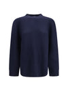 crewneck sweater with suede elbow patches