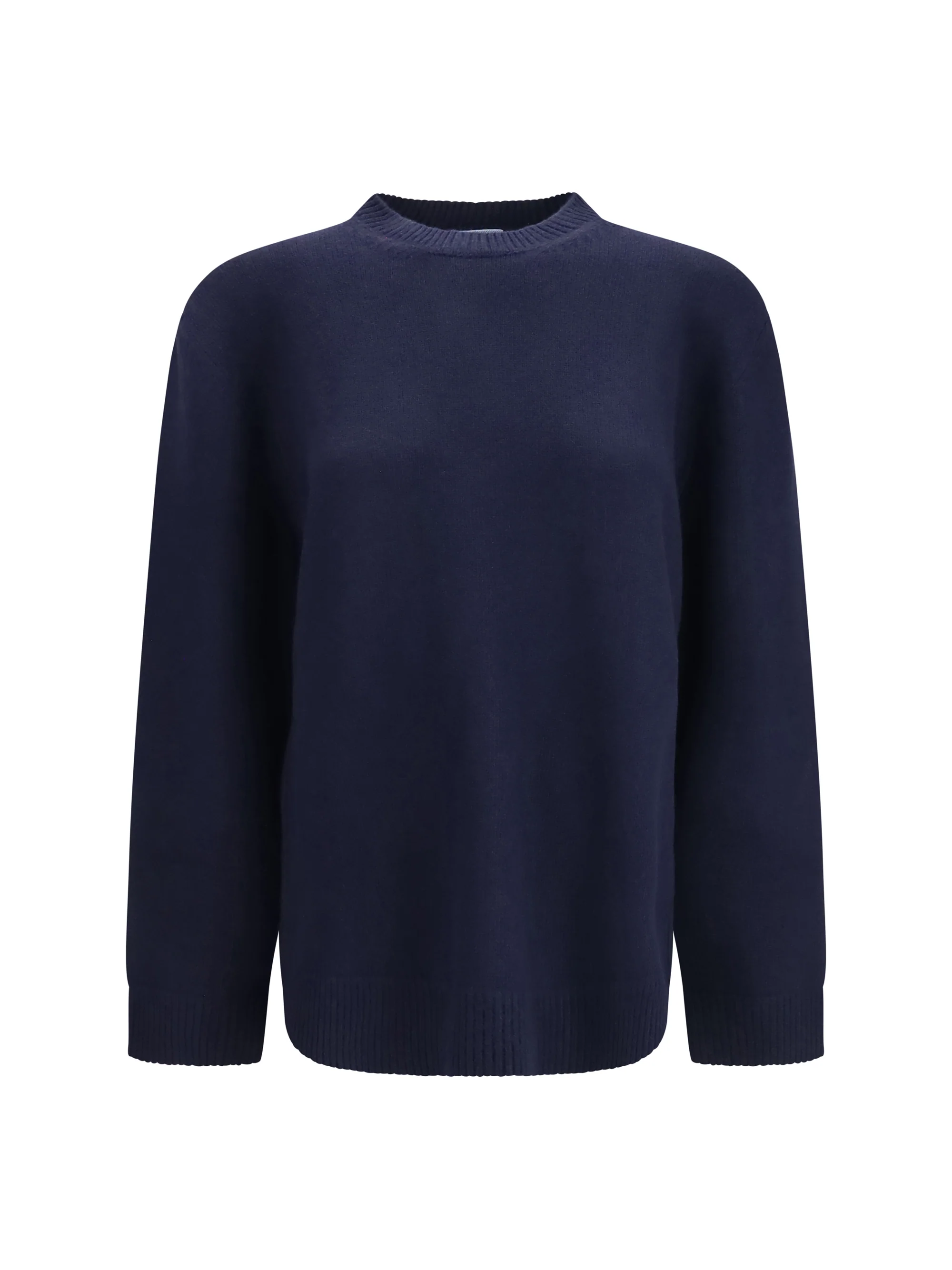 crewneck sweater with suede elbow patches