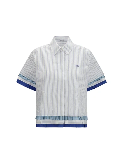 short-sleeved striped shirt