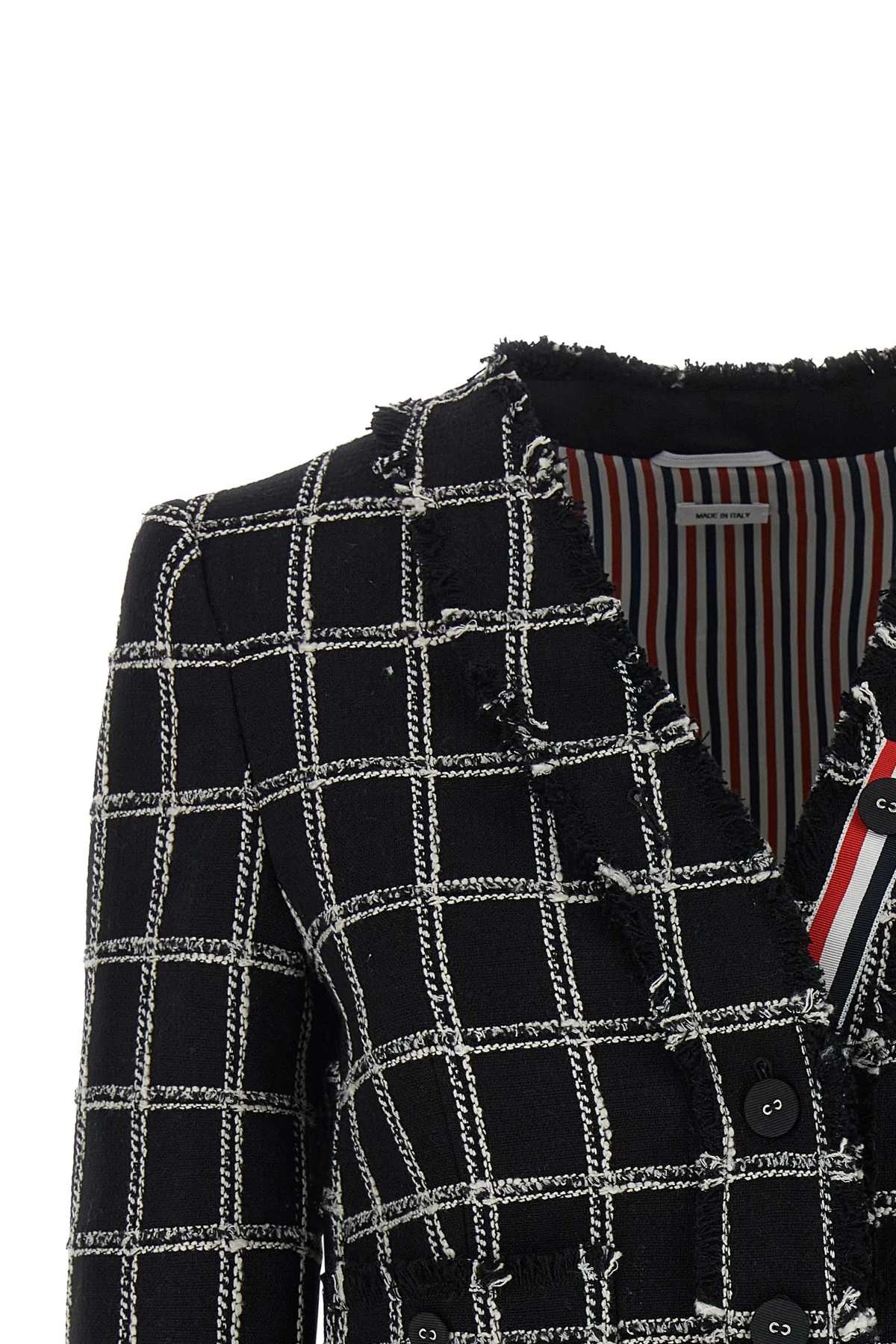 the thom browne cardigan jacket reinterprets the codes of tailoring through a cr
