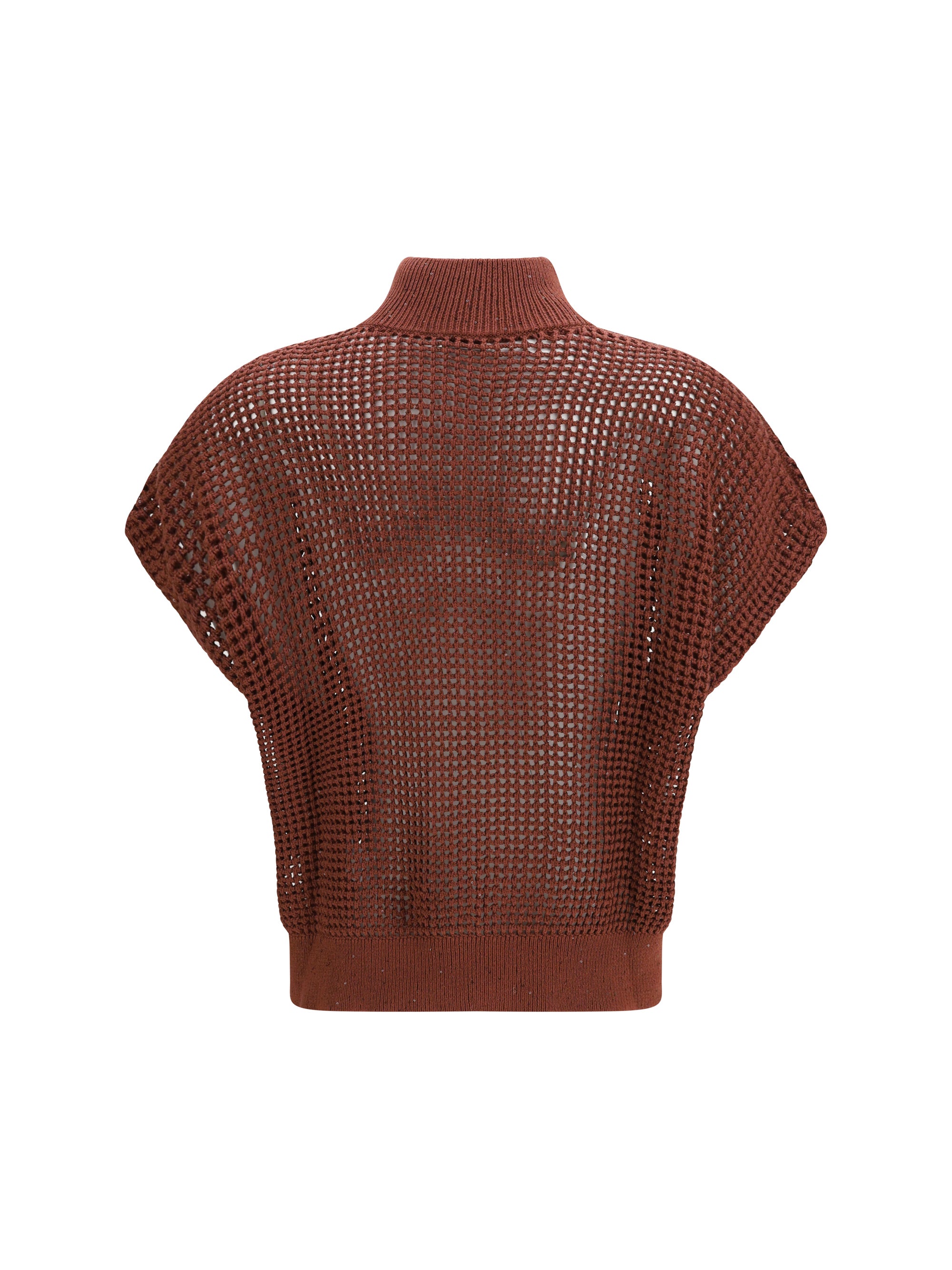 BRUNELLO CUCINELLI S cotton mesh cardigan with dazzling details