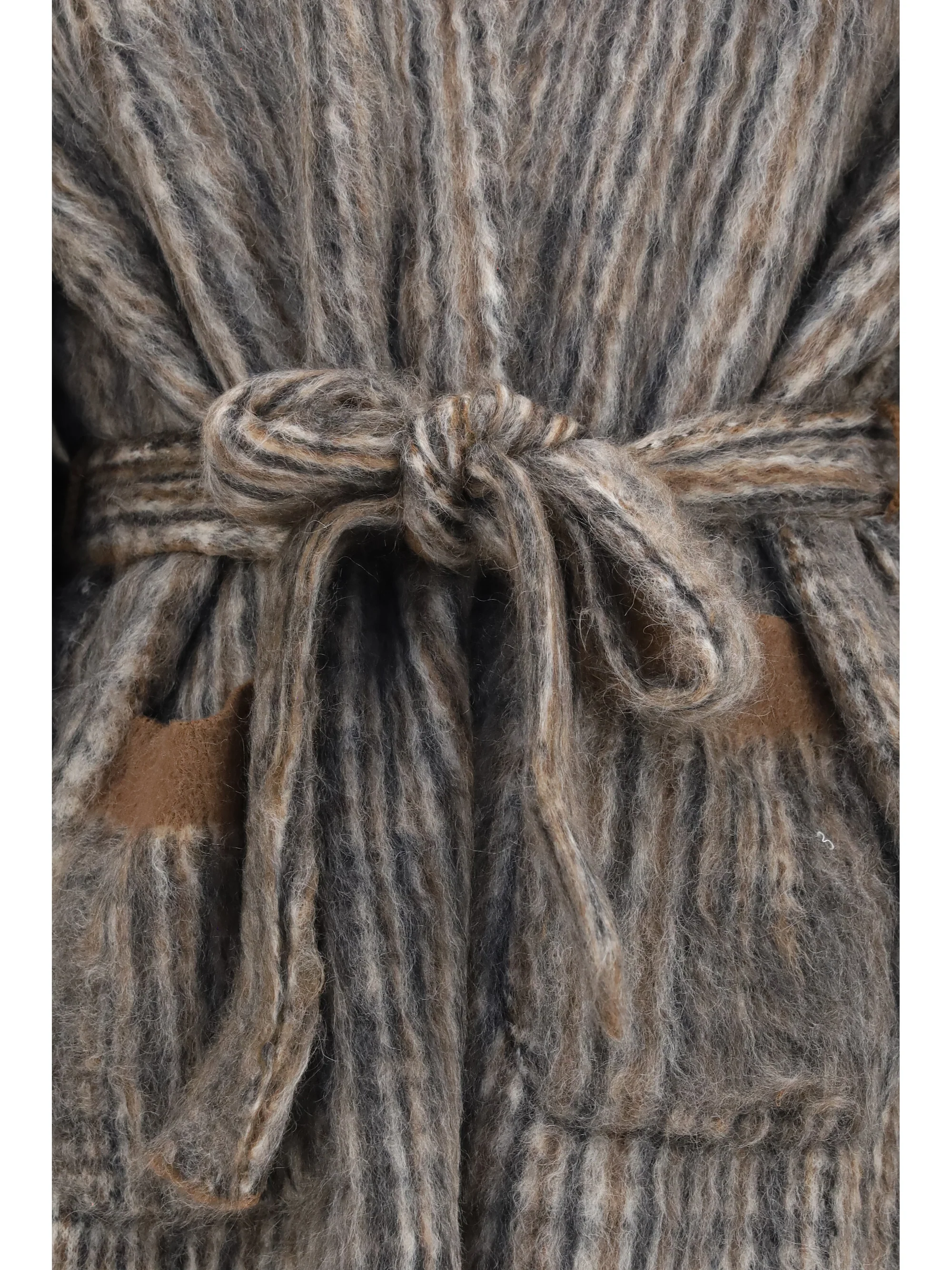 prince of wales double-knit mohair and wool coat with scarf