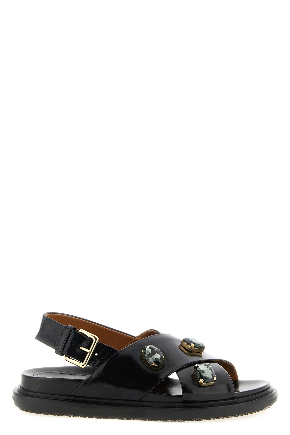 MARNI 35 fussbett smooth calf leather sandals