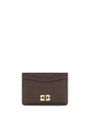 textured faux leather card holder