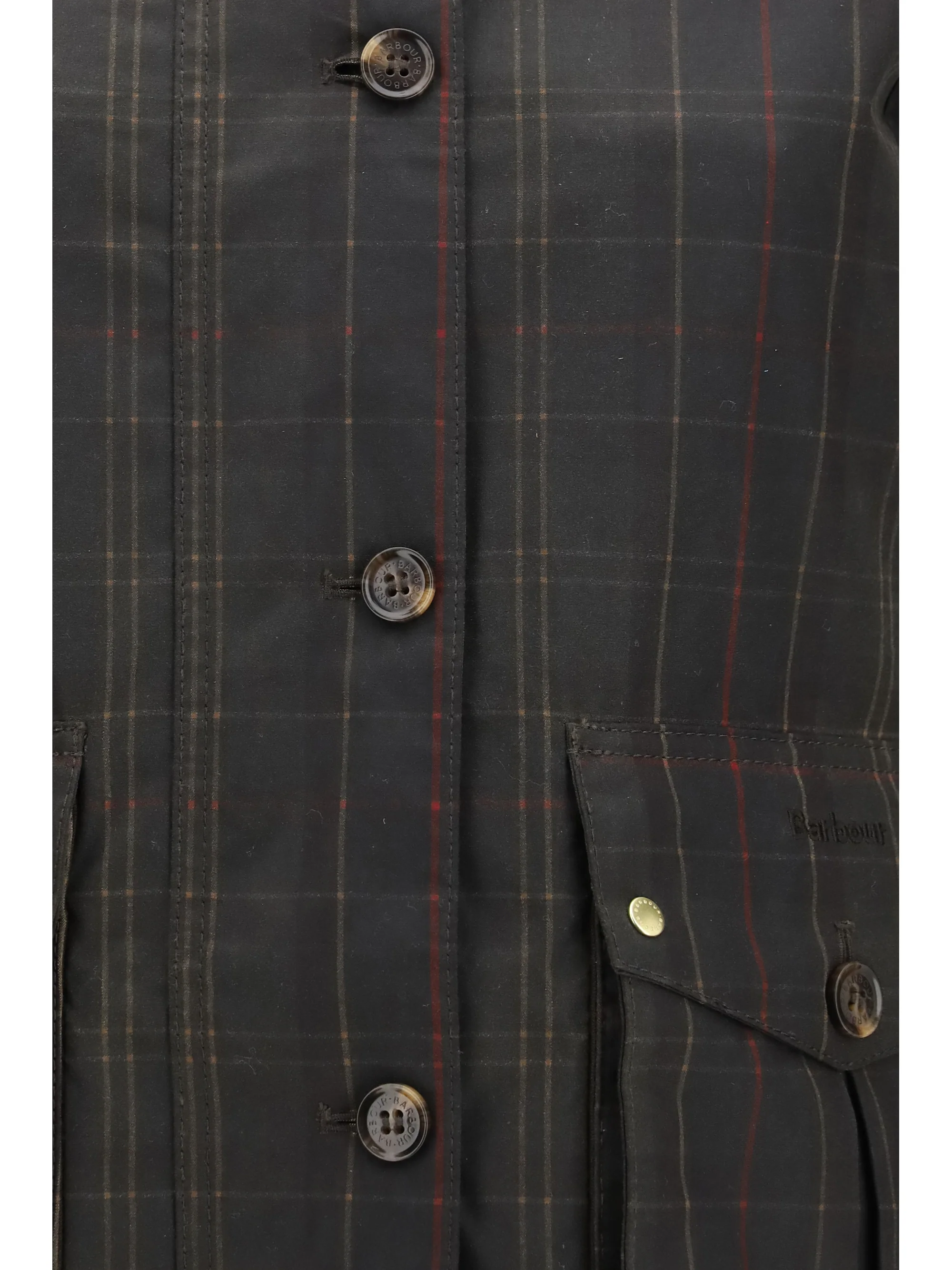 marena check waxed jacket
