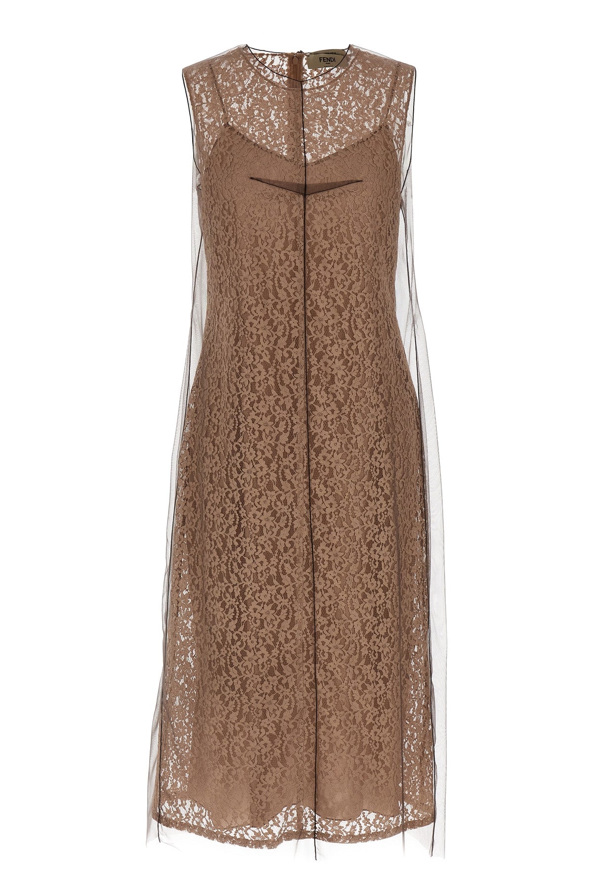 FENDI 38 floral lace midi dress