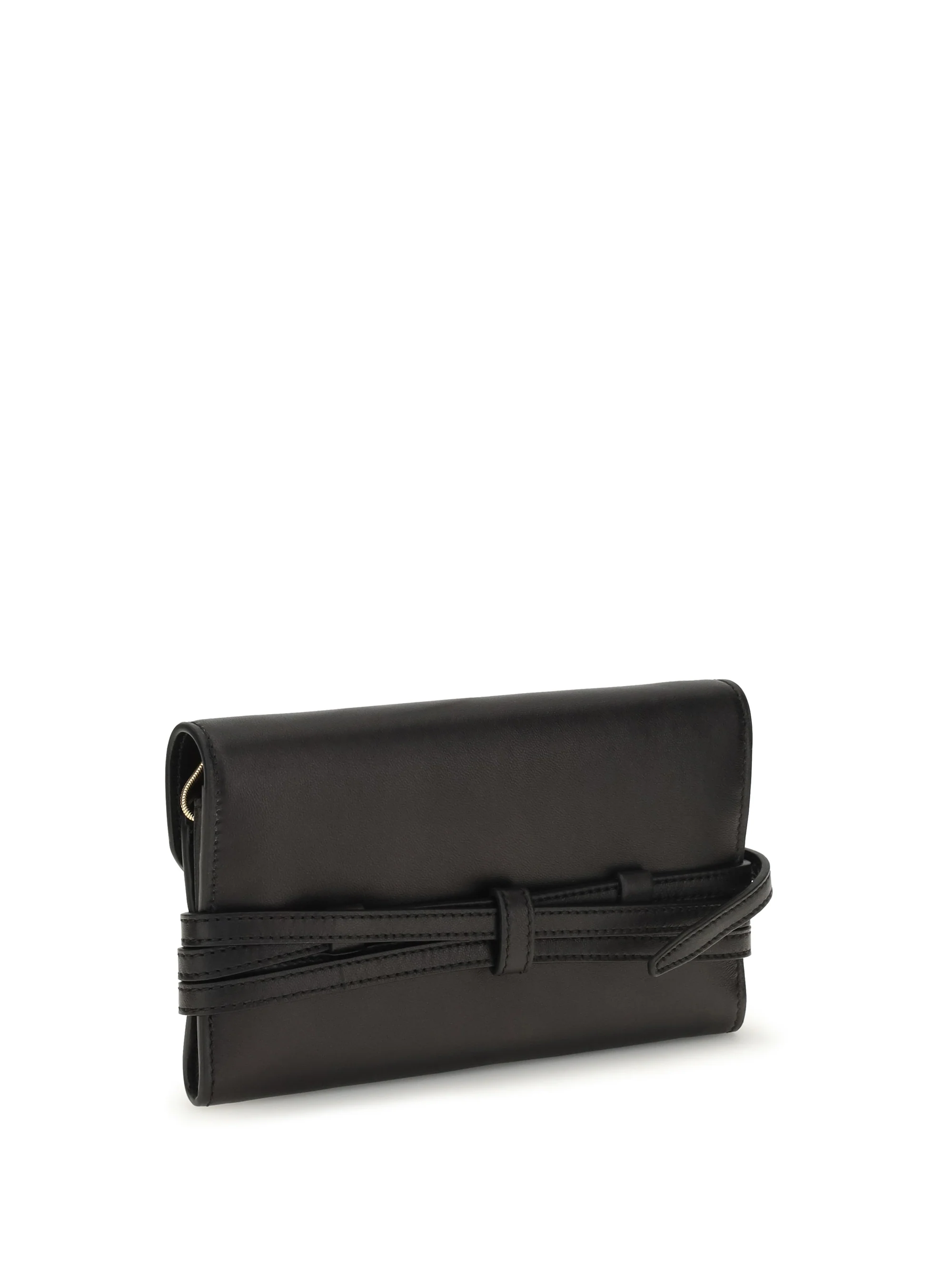 leather wallet with buckle detail