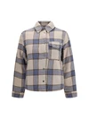 alaskan checked wool blend overshirt