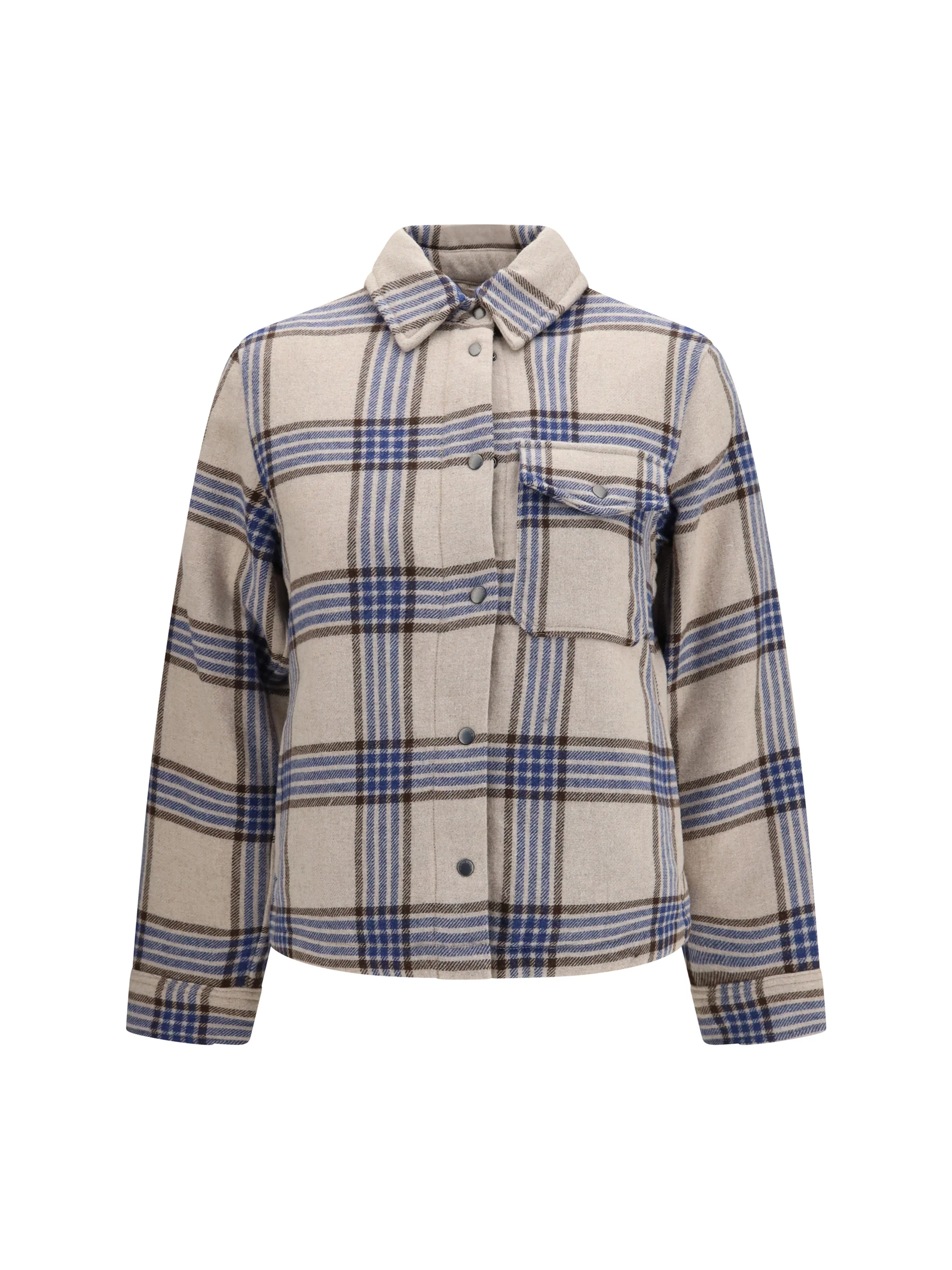 alaskan checked wool blend overshirt