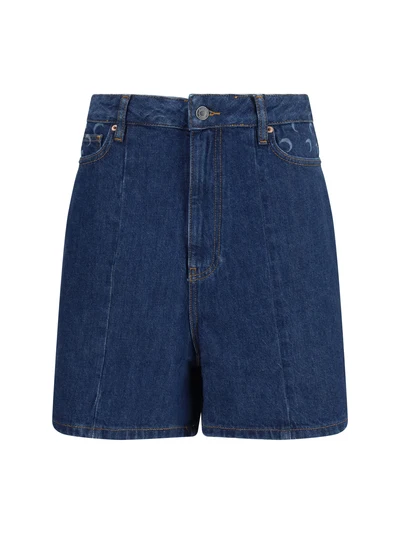 high-waisted denim shorts