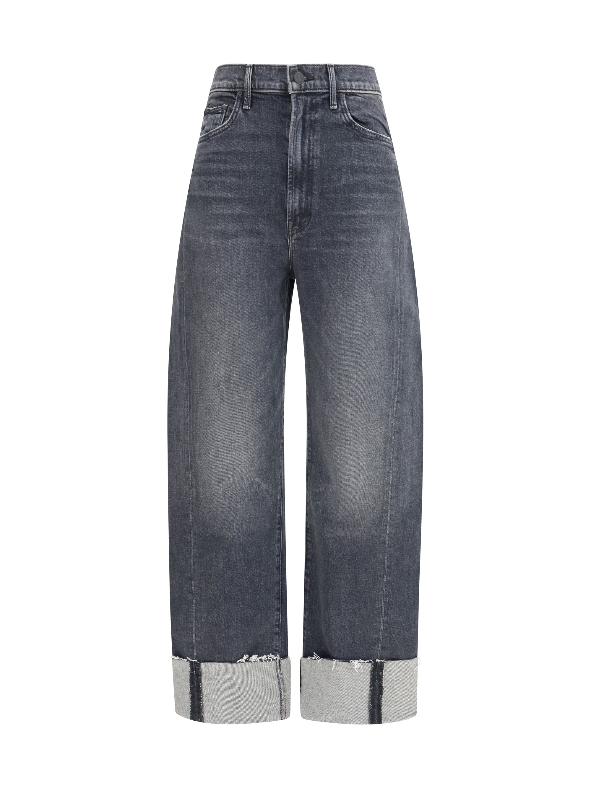 MOTHER DENIM 24 half pipe flood cuff fray jeans