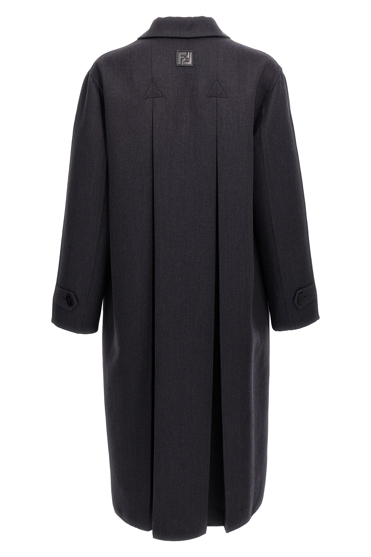 FENDI 48 single-breasted double wool coat