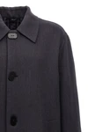 single-breasted double wool coat