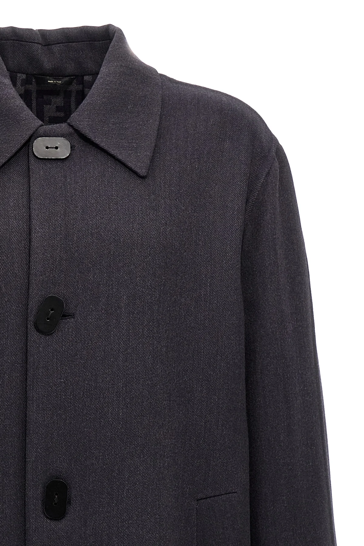 single-breasted double wool coat
