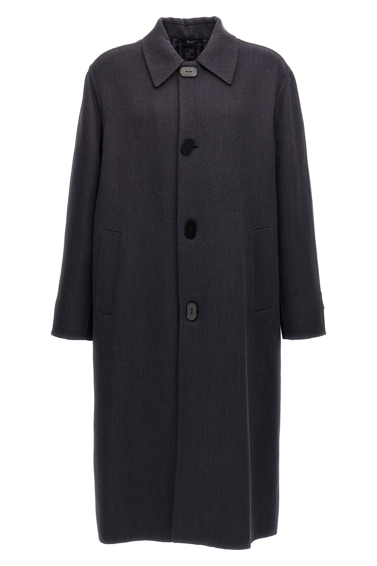 single-breasted double wool coat