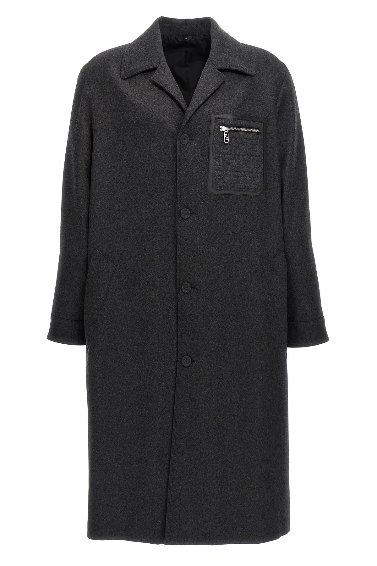 FENDI 48 single-breasted cashmere coat