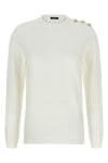 stretch knit monogram jacquard logo top