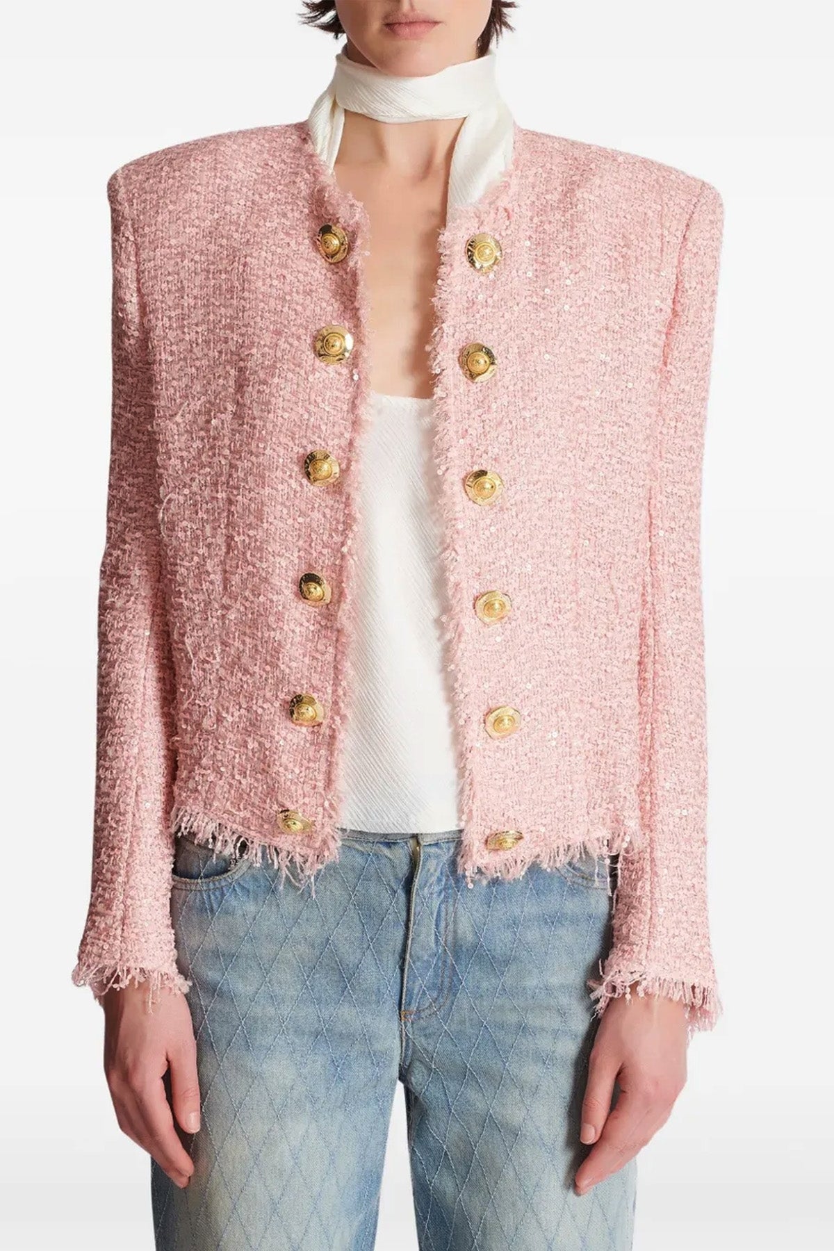 BALMAIN 34 tweed blazer