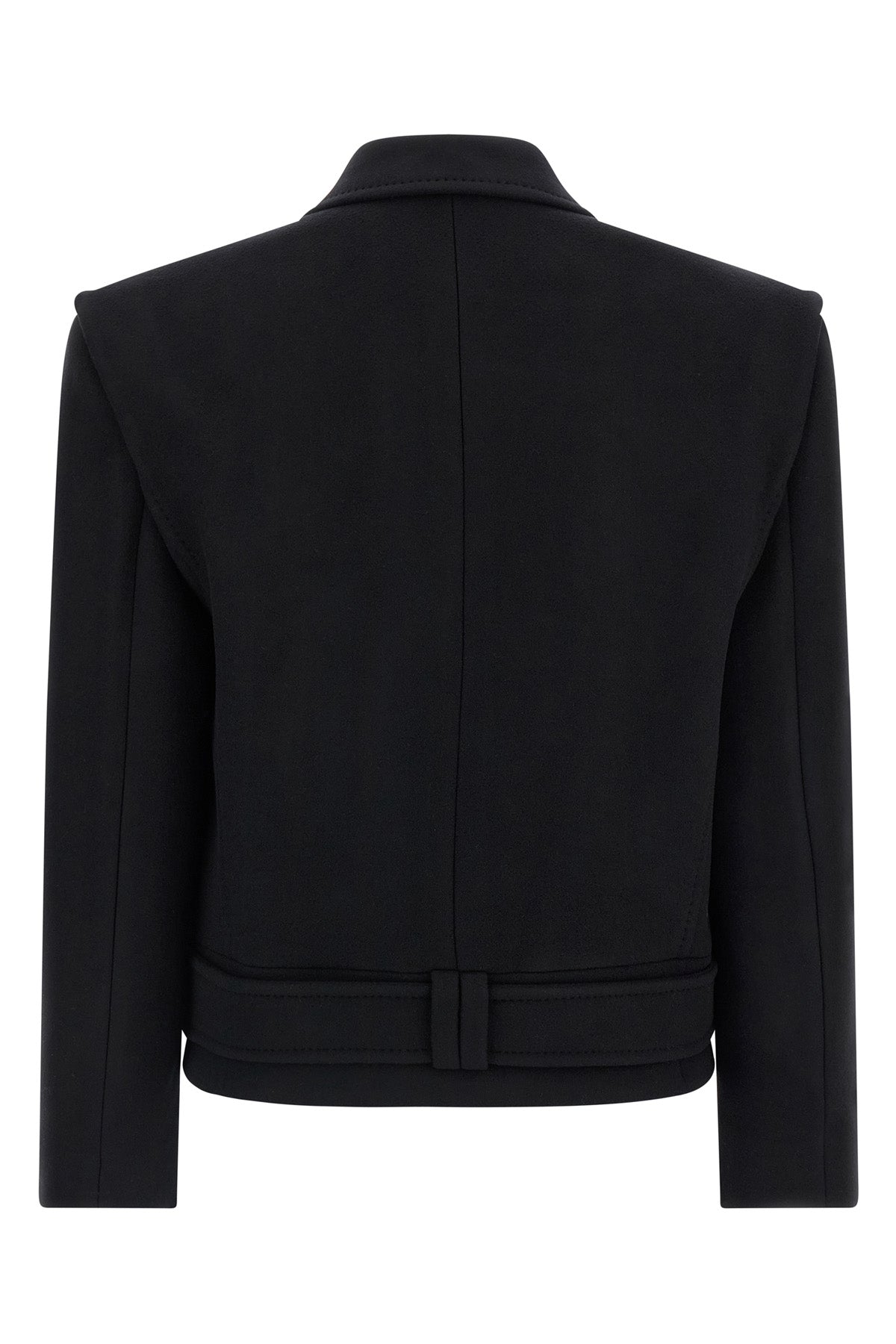 BALMAIN 36 double-breasted short wool blend coat