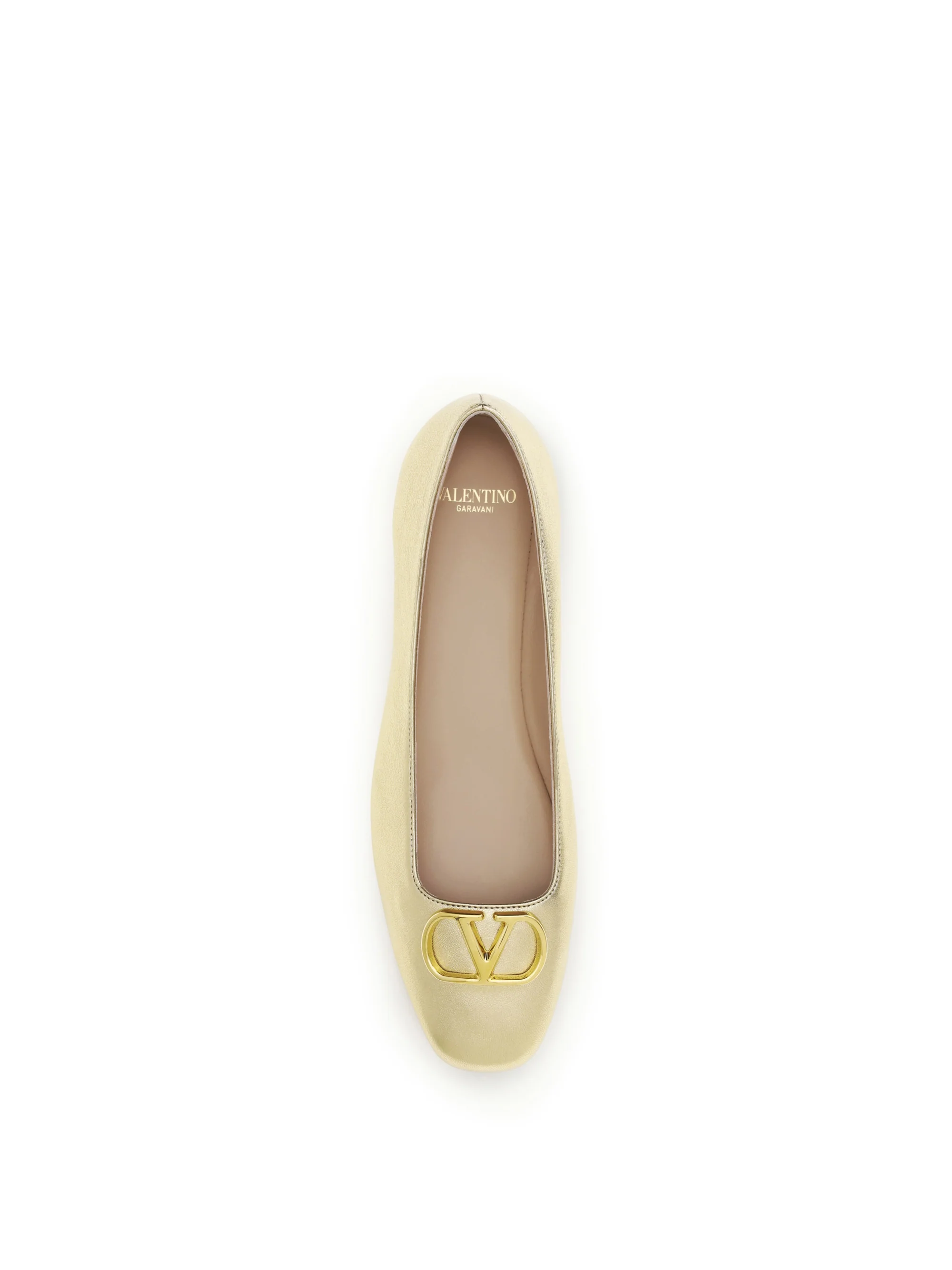 vlogo signature laminated nappa ballerinas