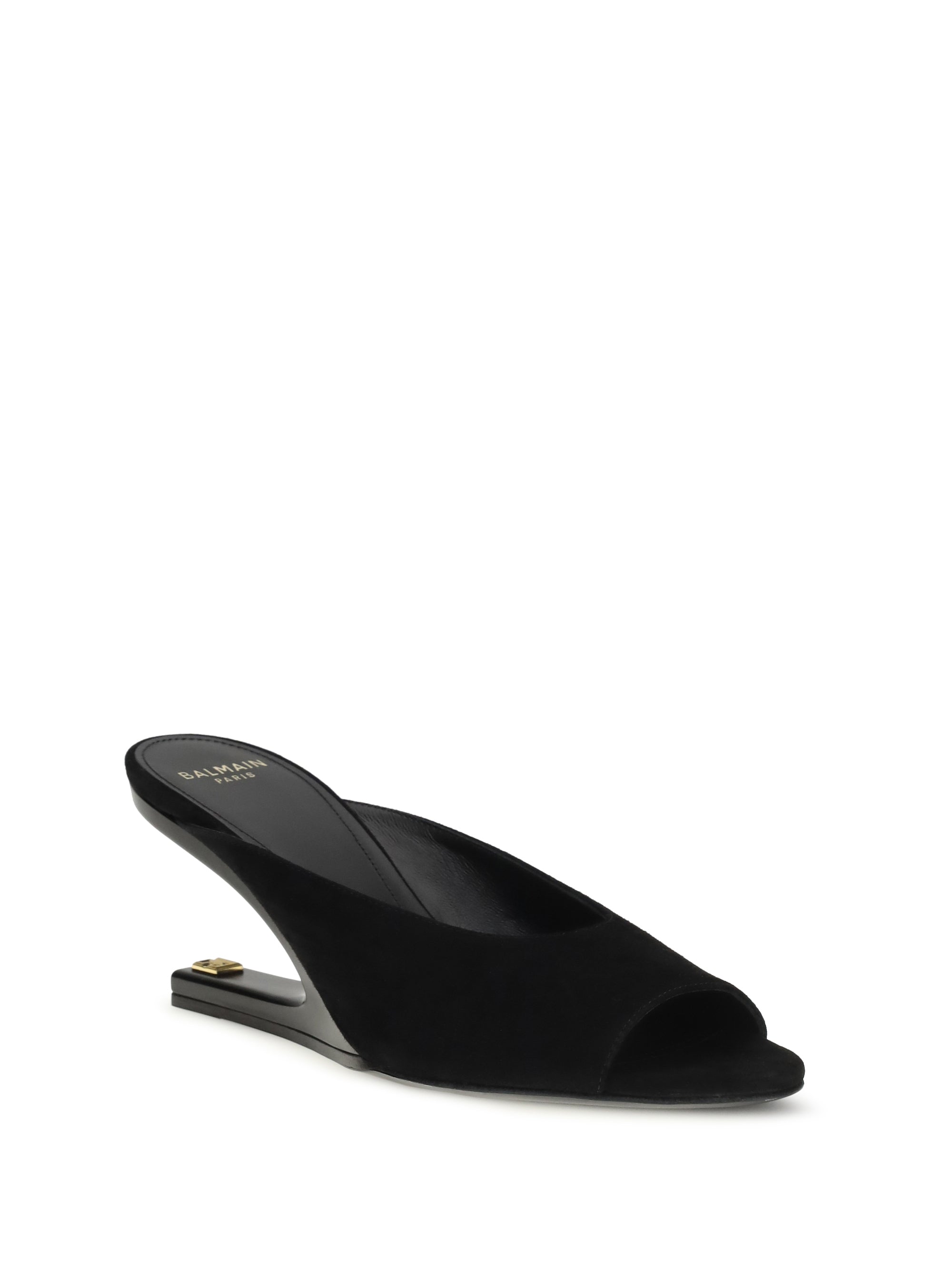 BALMAIN 38 suede open-toe mules