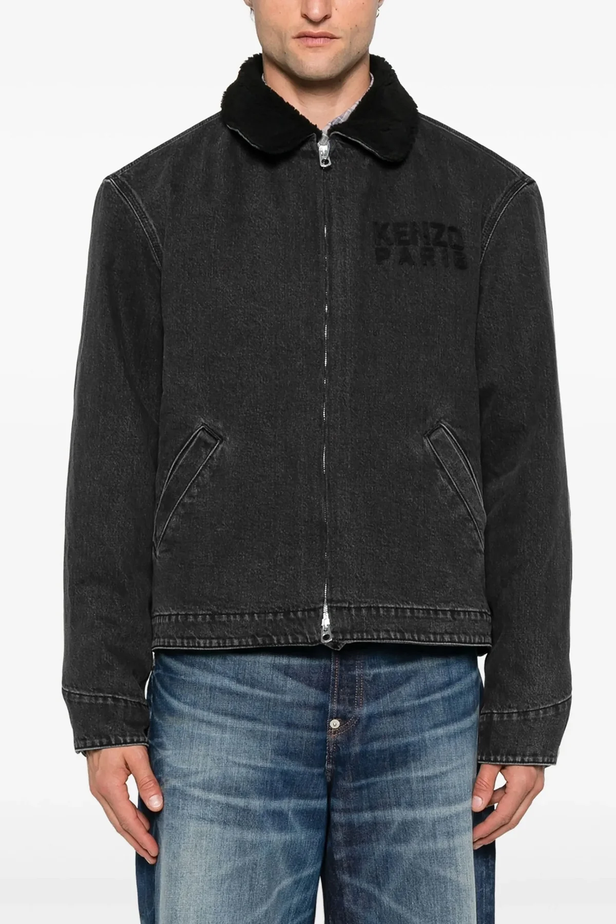 japanese stone bleach wash denim jacket