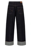 turn up jeans in cotton denim