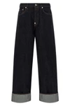 turn up jeans in cotton denim